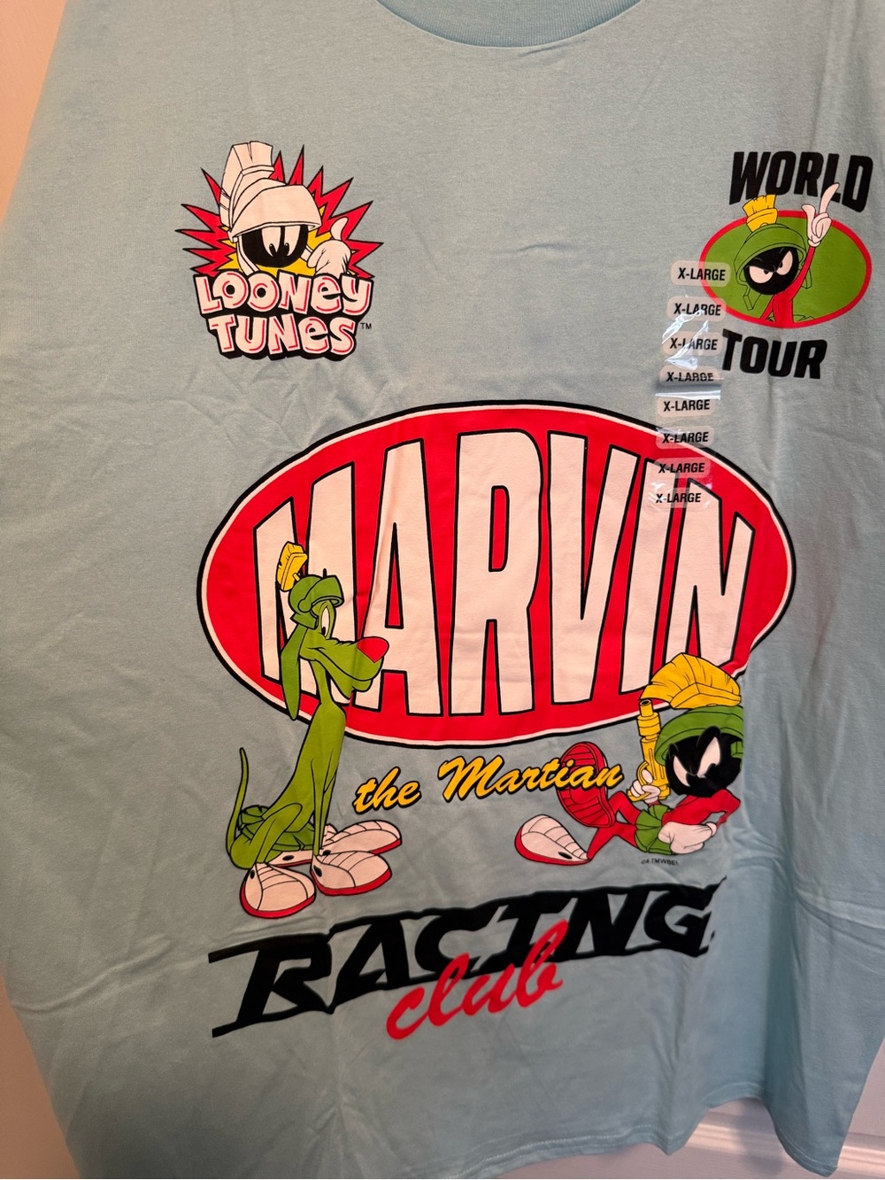 Looney Tunes Marvin the Martian Racing Club Tee in Size XL - Picture 2 of 7